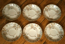 6 x Chodziez-Polen Porzellan Untertasse-Unterteller -Goldrand ca.14 cm 🧡🤎💛🤍