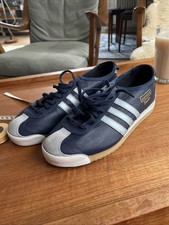 Vintage Sneaker, Adidas ITALIA, Känguruhleder, NOS von 2002, 37-38, BLAU- TOP