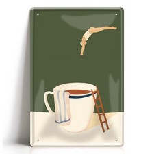 Blechschild Coffee Jump