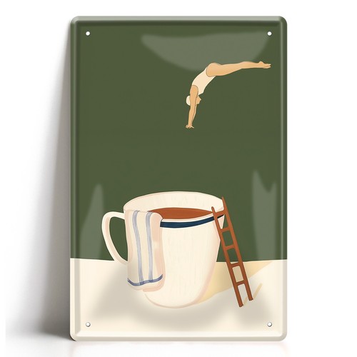 Blechschild coffee jump - coffee,