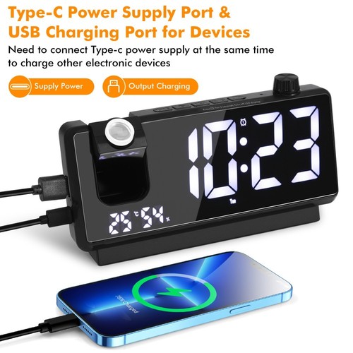 Led uhr mit projektor - led,