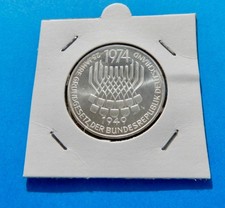 5 DM Münze 25 Jahre Grundgesetz 1949, Silber 0,624, 1974 F,  Stgl. unc.