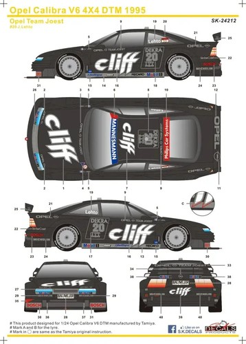 Decal opel calibra v6 - 1/24,