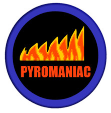 Pyromanischer Button Anstecker