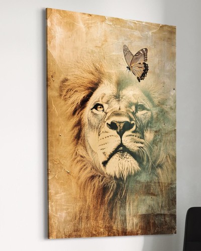 Löwe leinwand bild - bild, farbig