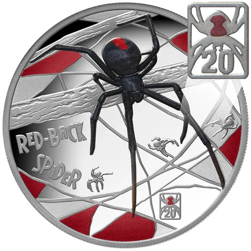 Silbermünze red back - silbermünze, spider