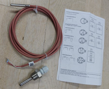 Pt 1000 Temperaturfühler 2m Siliconkabel 2-adrig mit Tauchhülse 1/2 Zoll 50mm
