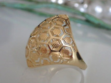 Geometrischer Ring 585er Gold 14 Karat Fußball Goldring Damen Herren Gr. 58