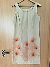 Beiges Kleid mit Pfauenfeder-Musterung von Carlo Colucci, Größe 38, Zustand: Top