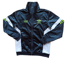 Adidas Chile 62 Jacke Shiny Wetlook Jacke schwarz grün neon green Jacket Sz. S