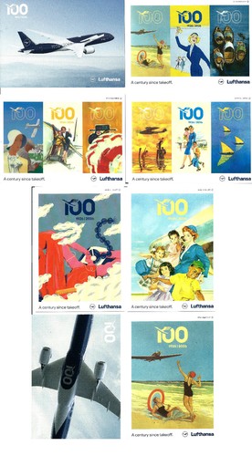 100 jahre lufthansa postkarten - 100,