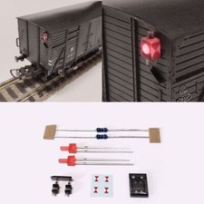 LED Zugschlußlaternen Zugschlußbeleuchtung H0 Waggons AC DC DCC 2 Stück S078
