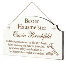 Schild bester hausmeister - bester,