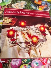 Adventskranz Metall mit 4 Glaseinsätzen für Teelichter 