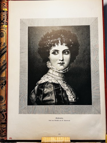 Edel fräulein 1879 holzstich - edel,