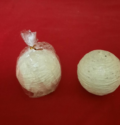 Kugelkerzen weiß mit - , glimmer