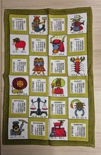 1977 Kalender Wischtuch DDR,  gut erhalten , Malimo ××22××