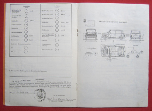 Orig typenschein mini - mini, mk