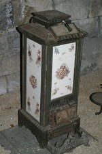 Gussofen Kanonenofen Esch Ofen Jugendstil Leuchtofen Loft Glimmerscheibe