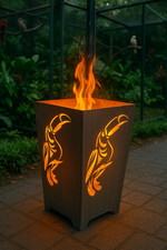 Feuerkorb Papagei 50cm 75cm Stahl Design verschweißt Feuertonne Aschewanne Vogel