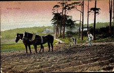 Ak Landwirtschaft, Ackerarbeit, Pflug, Pferde, Bauer - 4279207