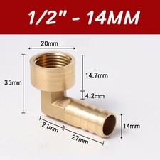 Messing Schlauchtülle 90°Winkel mit AG und IG Schlauchnippel Schlauchverbinder