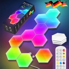 12 Stück Hexagon LED Panel RGB Sechseck Wandleuchte Gaming Wand Licht Musik Sync