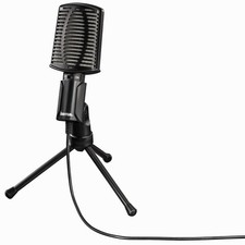 Hama Mic Allround USB Tisch-Mikrofon Hand-Mikrofon mit Standfuß Ständer PC Mikro