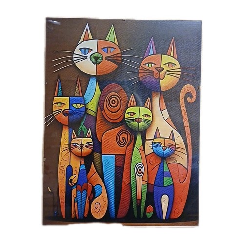 Katzenbild mit klarglas - mit,