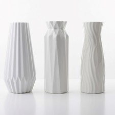 3er Vasenset Weiß Dekovasen