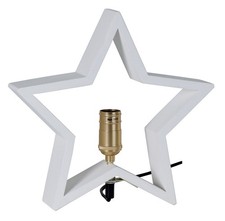 Stern Lampe Holzstern weiß