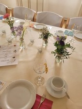 15 Champagner Farben Leinen Tischdecken und 2 Leinen Hussen für Stehtische