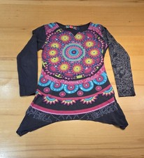 Longsshirt, Kleid, Desigual, Gr. 122, bunt, Pailletten