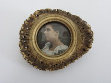 Alte Brosche aus Hirschhorn, Trachtenschmuck um 1900