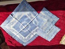 Damast Servietten Set 3 Stück Blumenmuster 40x40 Stoffservietten mit Monogramm