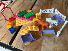 Lego Duplo Konvolut, Pferde, Zaunelemente, Trog, Platten Und Steine!