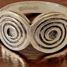 Vintage Ring - Sterling Silber konzentrische Kreise Boho Chic, Größe 6,25 
