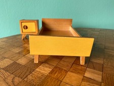 Bett Nachtkästchen Bodo Hennig 1955  Puppenstube Puppenhaus 1:12 dollhouse bed