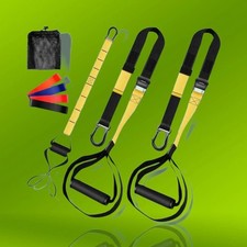 Schlingentrainer mit 2 verstellbaren Riemen & 4 Gummibändern – Türanker Set