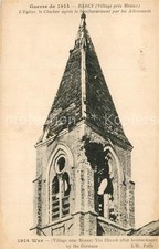 Barcy Le Clocher de l'Eglise après le bombard