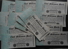 25 Stck. 5 Millionen Mark 1923, Ro 94,UNC      (08)