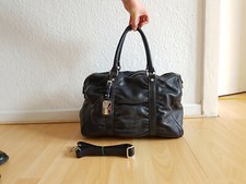 Arcadia, Leder, Reisetasche, Schwarz, Gebraucht