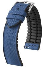 Uhrenarmband HIRSCH Arne blau mit Quick Release  Kautschuk 18mm 20mm 22 mm