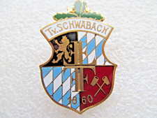 alte Anstecknadel Abzeichen - TV Schwabach 1860 - Brosche Vorkrieg ca. 4,1 cm