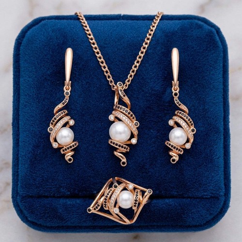 Schmuckset weiß schwarz perle - schmuckset,