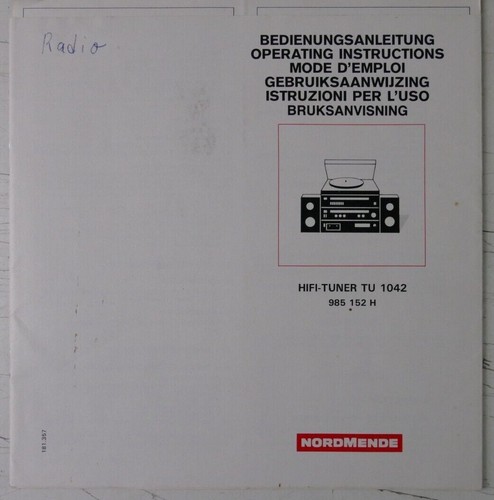 Nordmende hifi tuner 1042 - tuner,