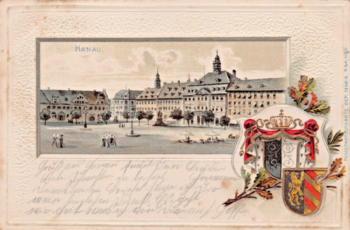 Hanau geprägte ansichtskarte - hanau,