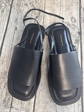 Victoria Beckham Damen Schuhe Sandalen Gr. 38-39 Schwarz Leder  Sandaletten Neu