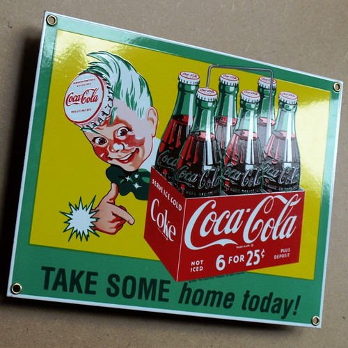 Coca cola altes emailschild - cola,