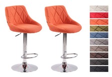 2er Set Barhocker Lazio Stoff mit Lehne Tresenhocker Thekenhocker Hocker